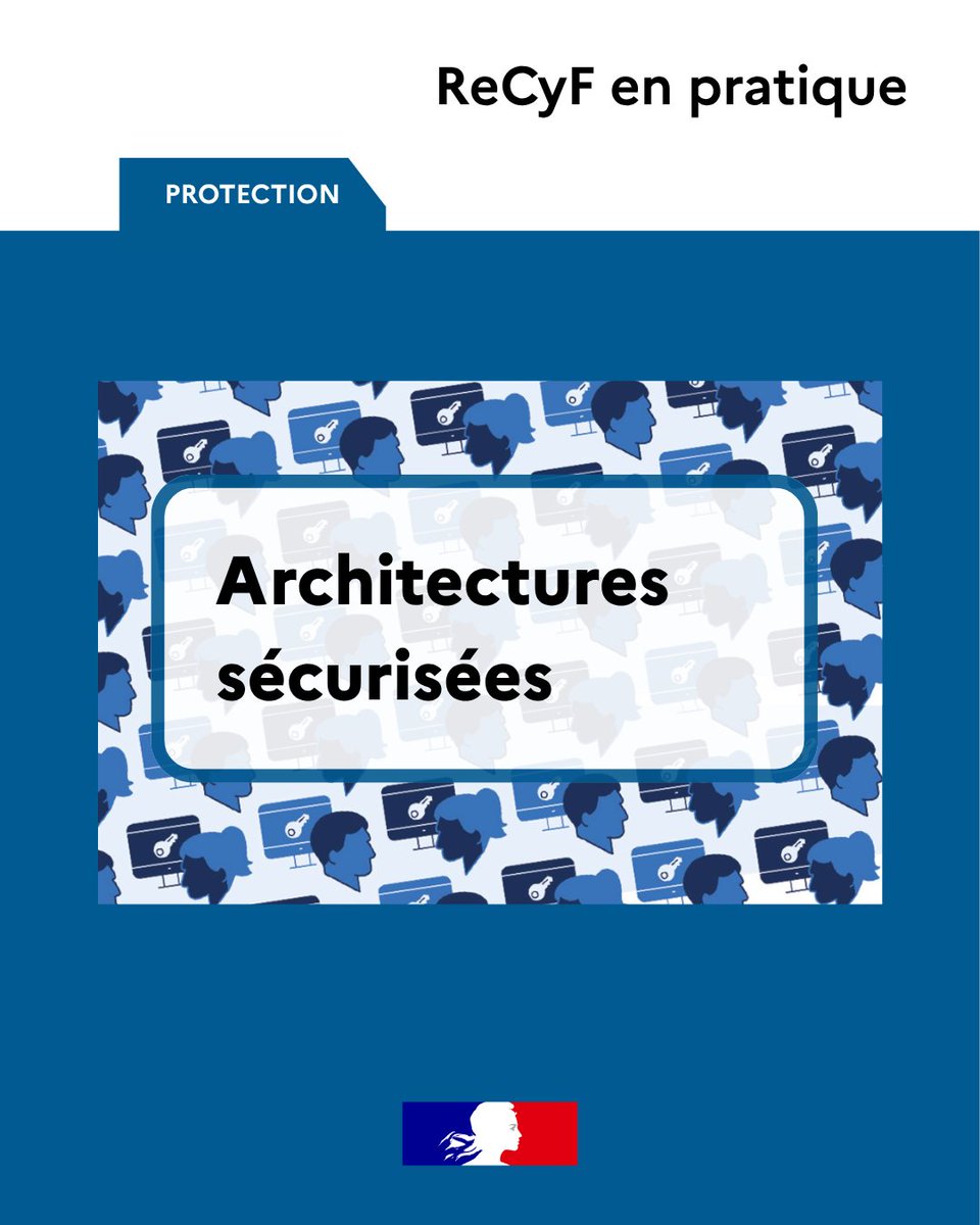 ANSSI_FR's tweet photo. 📚 L'ANSSI publie une nouvelle fiche de la série « ReCyf en pratique », pour vous accompagner dans la mise en œuvre des mesures recommandées dans le référentiel #ReCyF.

Découvrez la fiche « Architectures sécurisées» :
🔗 https://t.co/AfpN2Fxqq7 https://t.co/OO5nqNP2xI