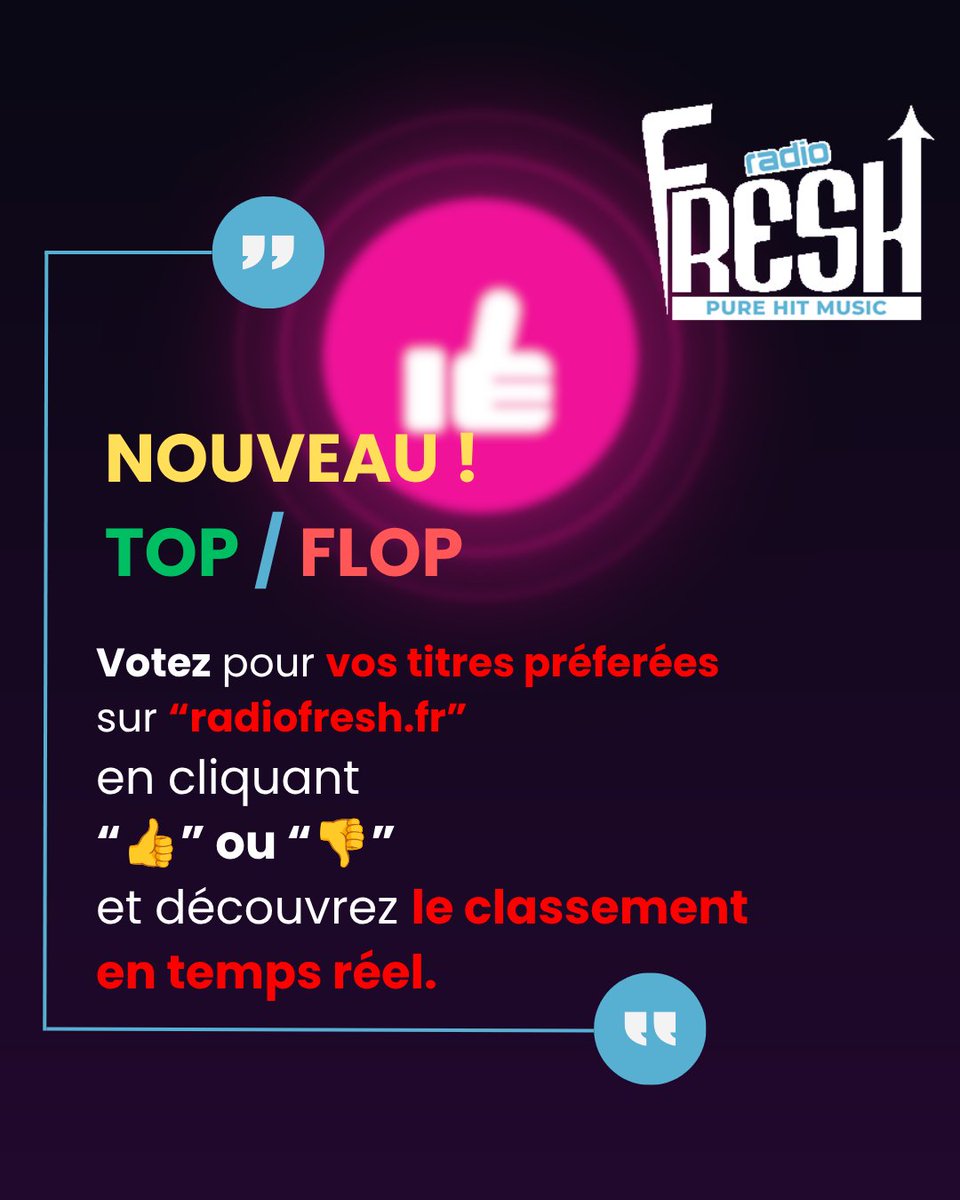 FreshOnRadio's tweet photo. Chaque mois, les auditeurs de RadioFRESH élisent leurs titres préférés ! ❤ 

Le Top 20 des auditeurs regroupe les morceaux les plus “likés” par les auditeurs.🎧

 Pour voter ➡ https://t.co/AS5BZYrTYx https://t.co/Q5LcaFTnxH