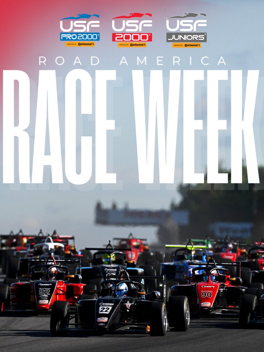 USFProChamps's tweet photo. The 2026 USF Pro Championships season closes out this weekend at Road America, where three champions will be crowned and three scholarships awarded! ๐
#USFPro #INDYCAR #Motorsports #Continentaltire #VPRacing https://t.co/md5f2MuZiq