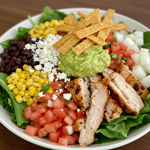 HabaneroChi's tweet photo. Chicken Salad is a guest favorite for good reason 🥗 Tender grilled chicken tops fresh greens, black beans, corn, jicama, tomatoes, crispy tortilla strips, guacamole, queso fresco, zesty onions, and homemade dressing in every satisfying bite. #HabaneroBajaGrill #ChickenSalad https://t.co/gQrgmGJhsp