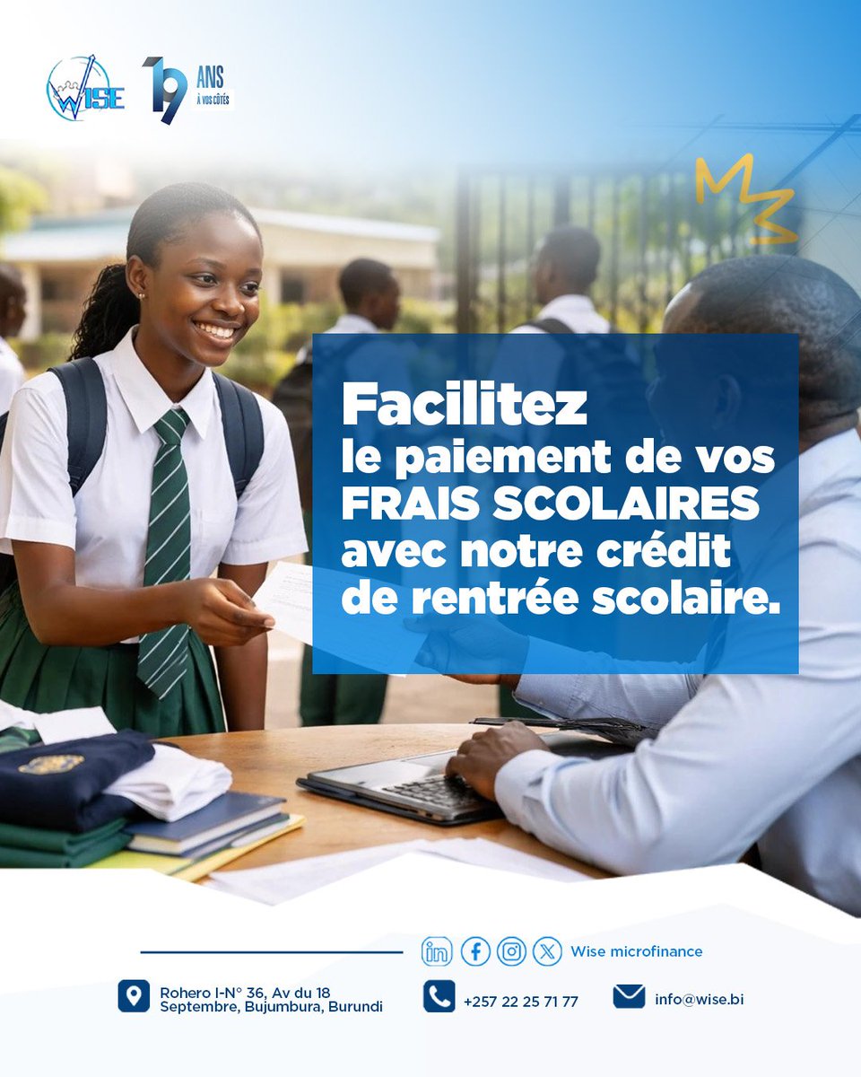 Wise_imf's tweet photo. La rentrée a démarré. Mais pour beaucoup de parents, les dépenses, elles, continuent.
Le plus difficile peut parfois commencer après la rentrée.

Les demandes de crédit scolaire restent ouvertes jusqu’au 30 novembre 2026.

Pensez à faire votre demande avant l’échéance. https://t.co/bfOQqFYbL5