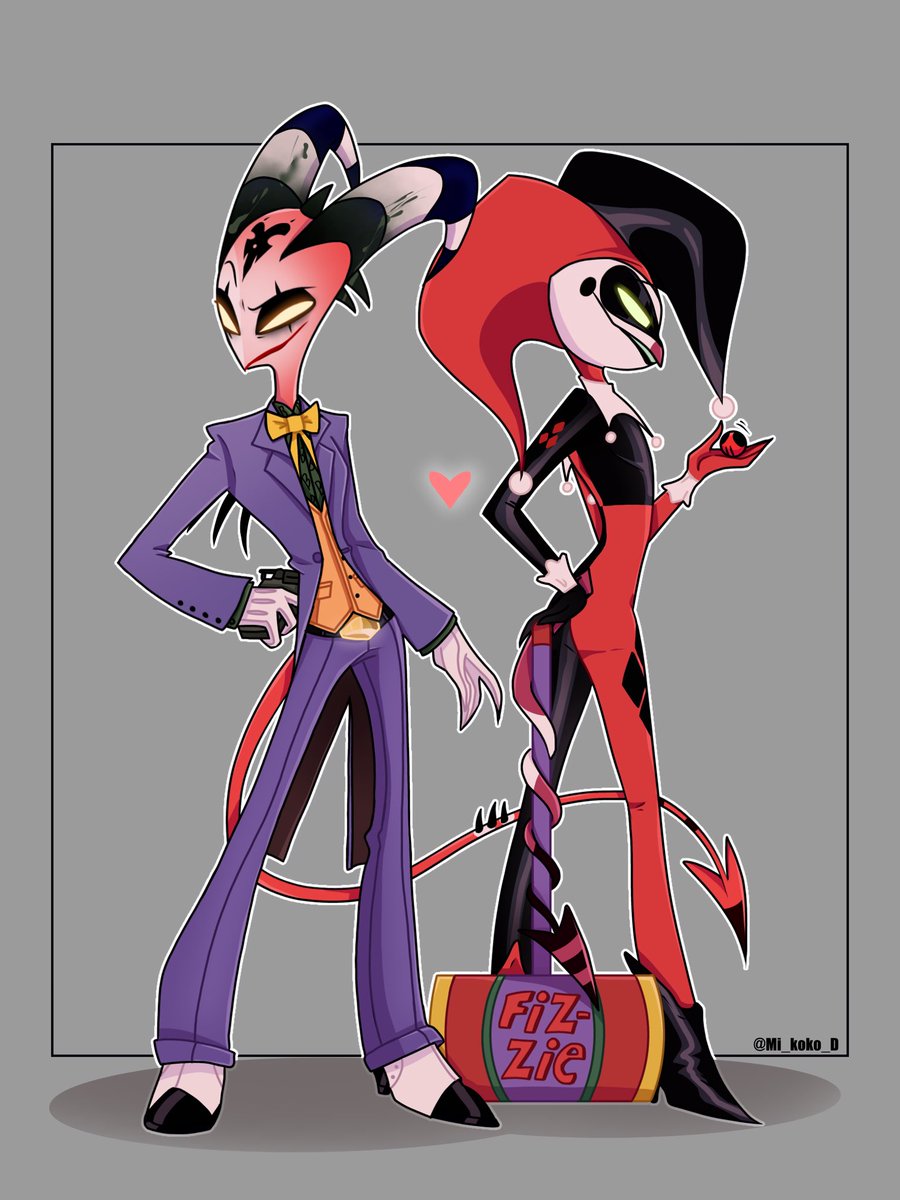 mi_koko_d's tweet photo. Joker and his jester🃏 #blitzfizz #helluvaboss https://t.co/uQirgvulUk