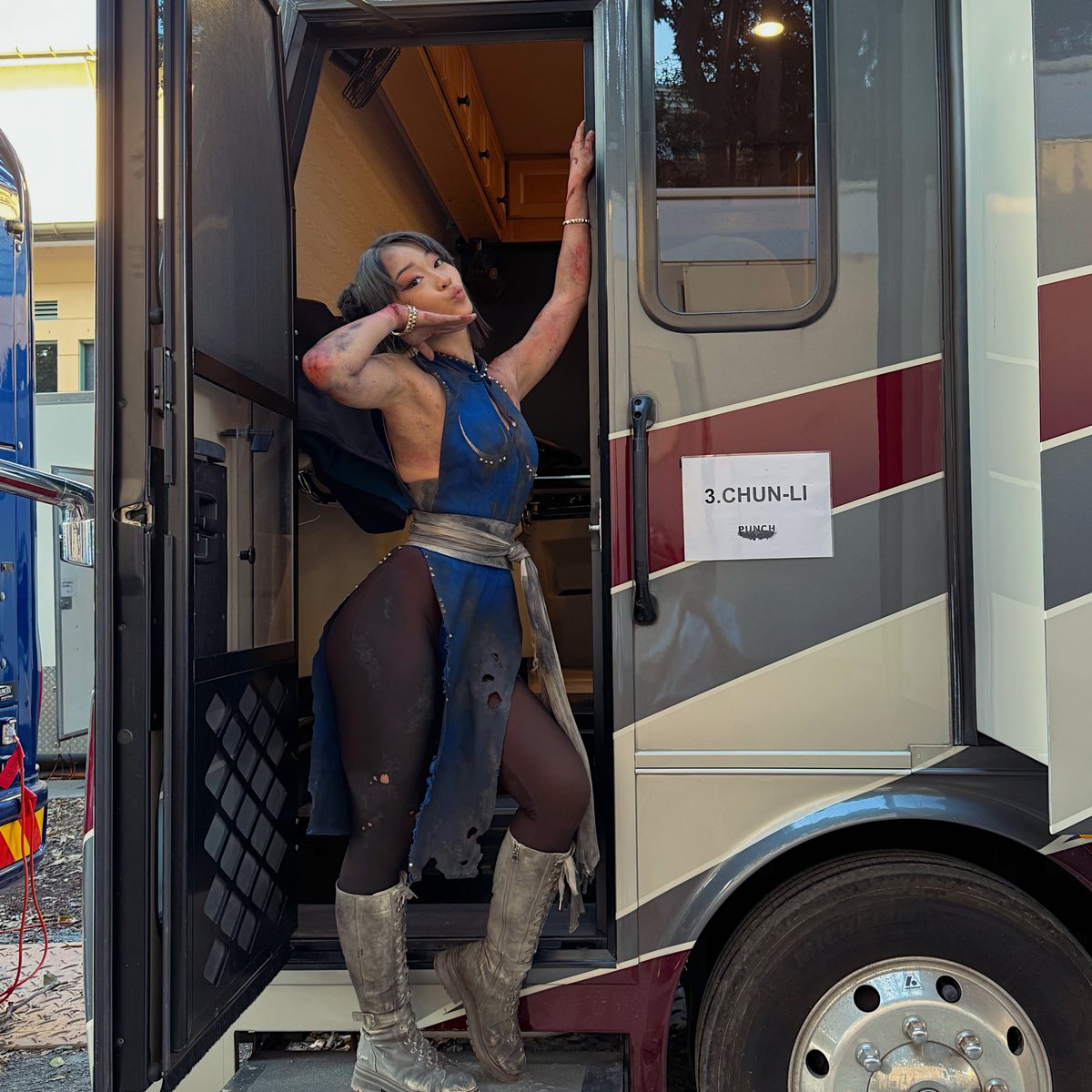 ComplexPop's tweet photo. Callina Liang as Chun-Li behind-the-scenes of ‘STREET FIGHTER’ https://t.co/9O84tsiUDW