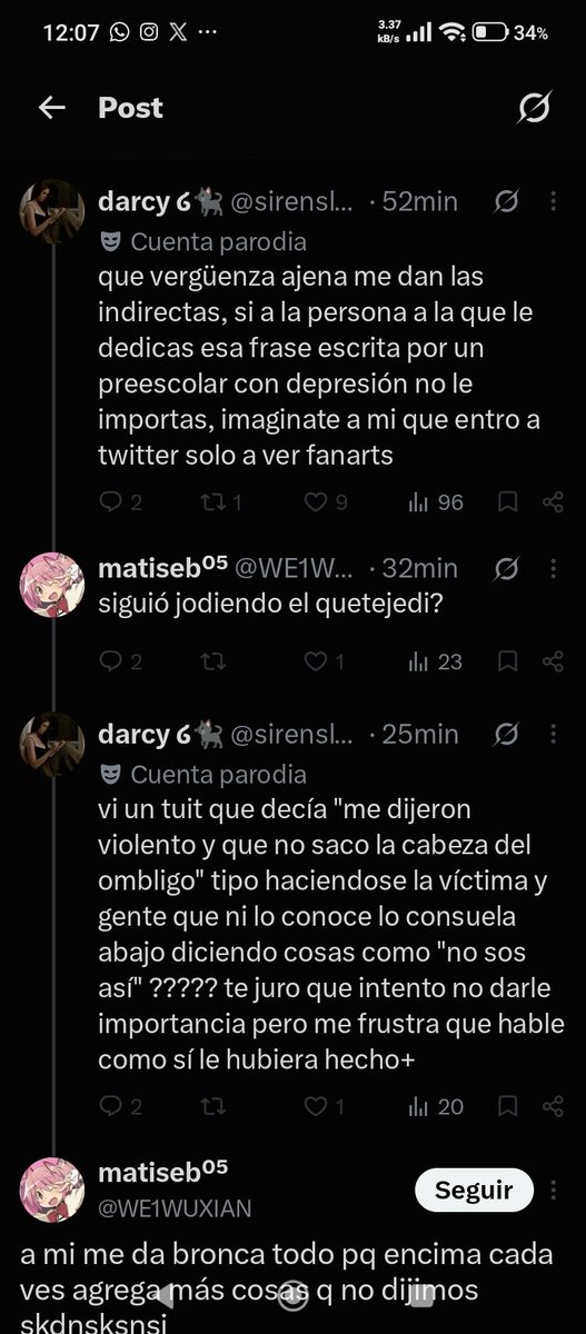 AlexPiz4rnik's tweet photo. Kjjjj me encanta porque hay personas que se piensan que dijeron eso solo ellas solas. Después el que no se saca la cabeza del ombligo soy yo. Dios mio, que seres inmaduros. https://t.co/f8FYhqRLu7