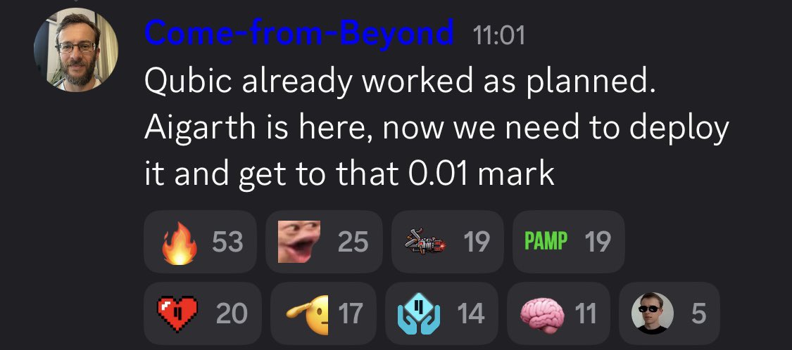 ShibianaBones's tweet photo. $QUBIC was built for this moment. CFB: “#Aigarth is here. Now we need to deploy it and get to that $0.01 mark.”

That’s the real story now:
deploy the intelligence, create real utility, drive demand.

Tech is moving from research to execution. 🔥

#QUBIC #AGI #Crypto #Blockchain https://t.co/QQZ4kYGmZR