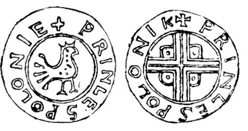 CDzwoni's tweet photo. Kolega @kotczarny słusznie przytoczył dziś tę monetę sprzed 1000 lat z nazwą Polski. 
Czy ukraiński wiceminister w polskim rządzie, pan @szeptycki, jest w stanie wskazać monetę z napisem „Ukraina”, która ma więcej niż 35 lat? https://t.co/f8FkympMjw