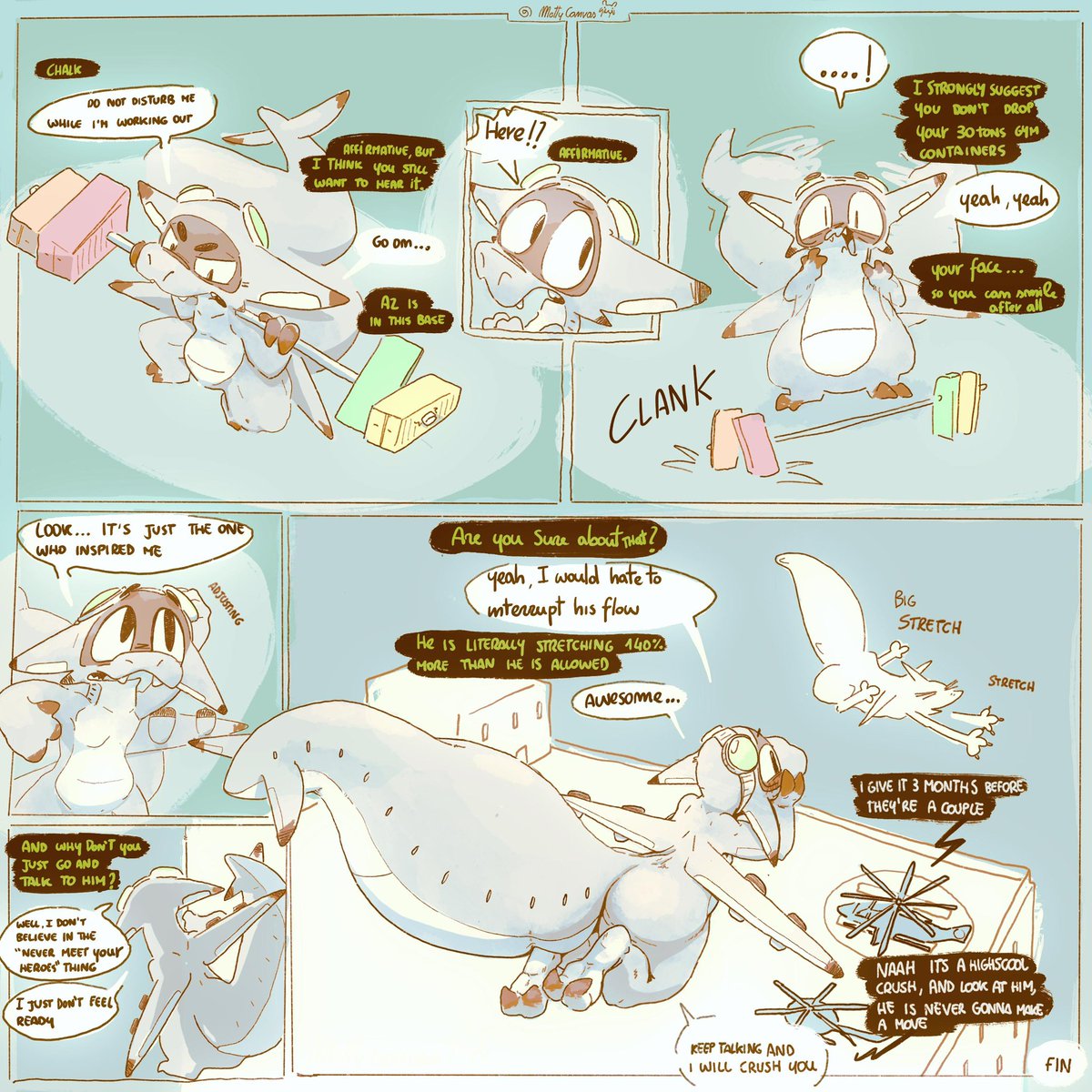 MettyCanvas's tweet photo. Secret Admirer

Chalk (Ch-12) is conducting a very thorough, strictly professional study of his mentor and colleague’s stretching techniques (@azserfy ) https://t.co/wbGUXgnWDT