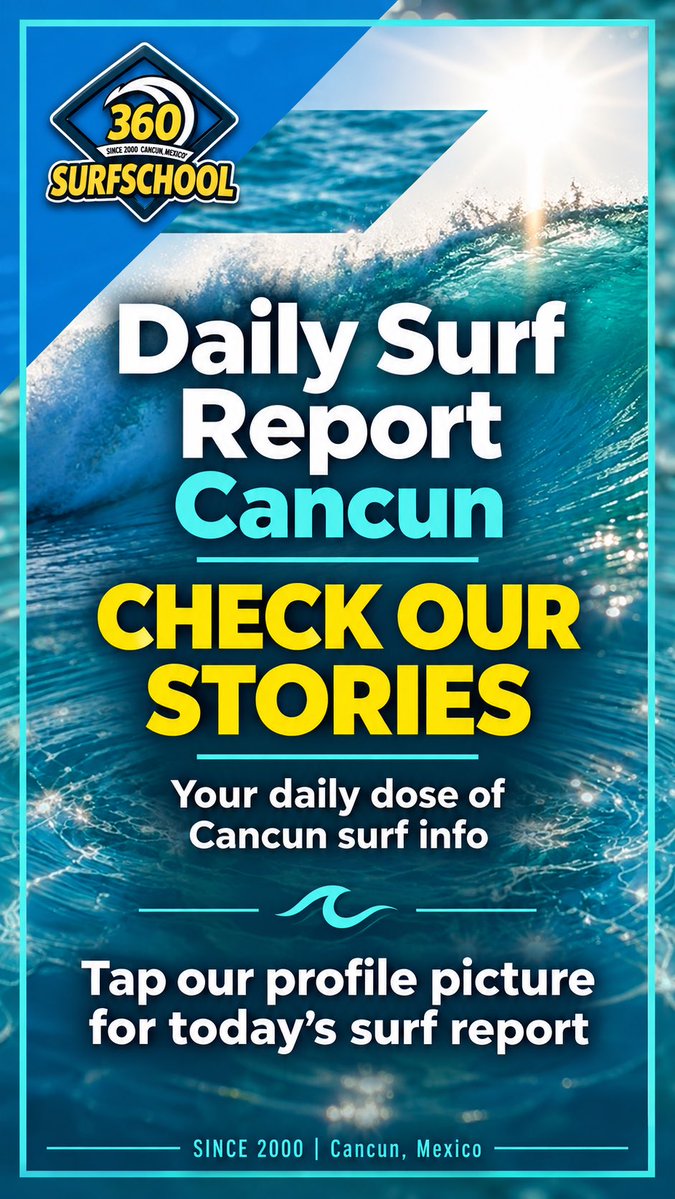 360SurfCancun's tweet photo. Daily surf Report in Cancun / Daily waves conditions. Updated daily ! @360SurfCancun , @360AdventureGRP https://t.co/Rf0TQ7NuMh