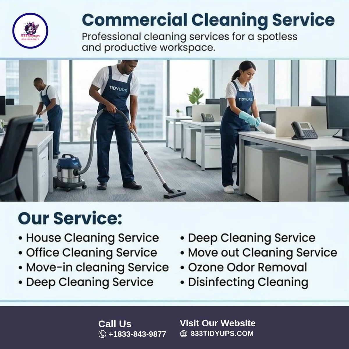 833tidyups's tweet photo. Commercial Cleaning Services for a Cleaner, Professional Workplace
Book today 👇
🔗 https://t.co/nfj7lgPuTA

#CommercialCleaning #ProfessionalCleaning #CleaningServices #OfficeCleaning #BusinessCleaning #HomeCleaning #DeepCleaning #ResidentialCleaning #CleaningExperts https://t.co/L2VXi8uEL1