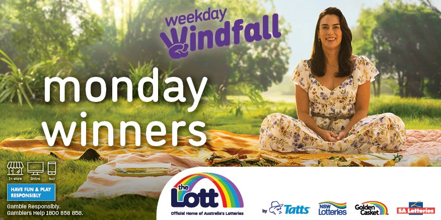 theLott's tweet photo. A winning entry from NSW has won $1M in tonight's #WeekdayWindfall draw 4758.
Results: https://t.co/KeuzutY2vr
#gambleresponsibly Gamblers Help 1800 858 858 https://t.co/j4KmZIyw18