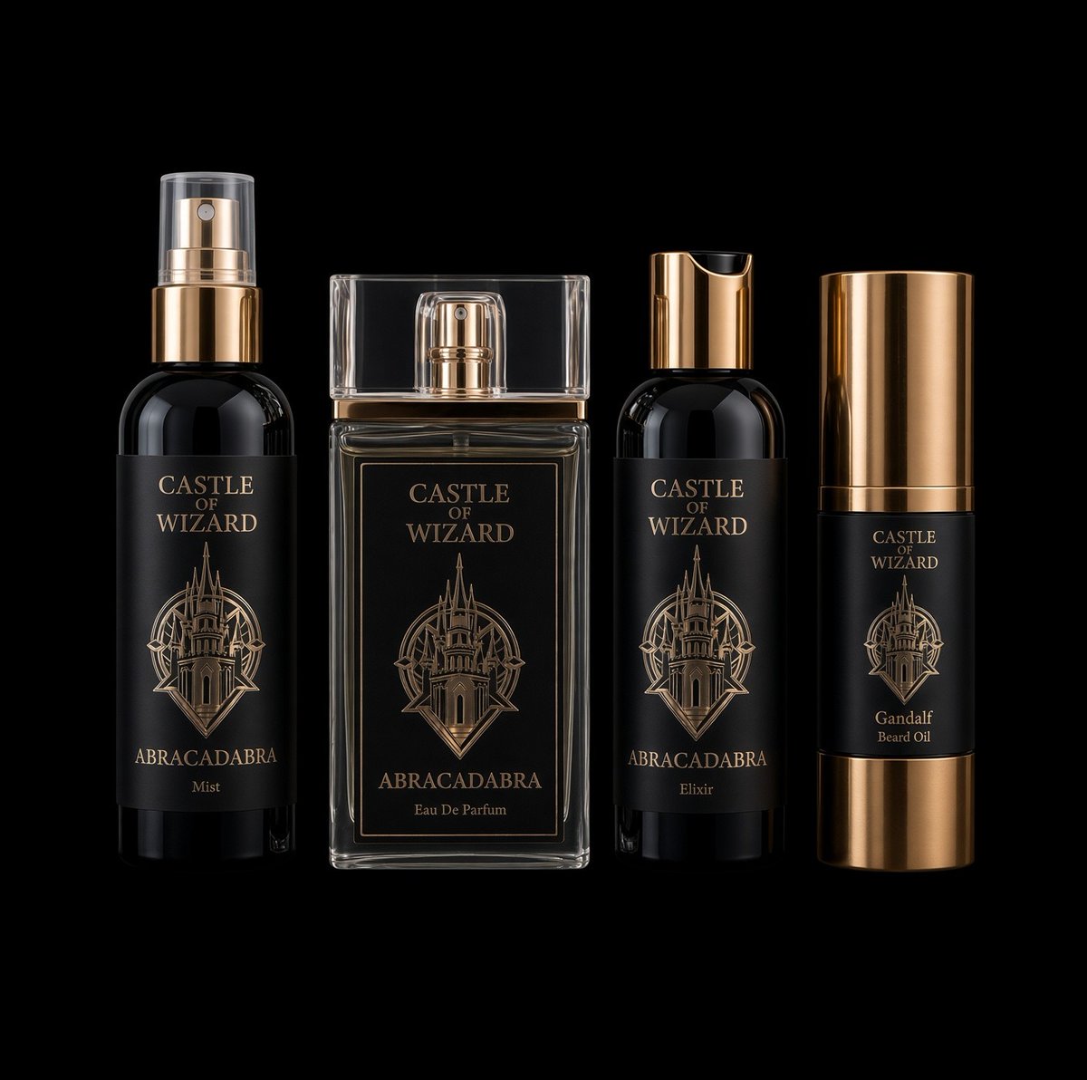 CastleOfWizard's tweet photo. The Abracadabra Arcane Quartet 
Available now at https://t.co/ZDaDKTzKRR 
Castle Pairing Method™ 
Scent paired, Abracadabra and Gandalfr Beard Oil https://t.co/2oWT5oajB4