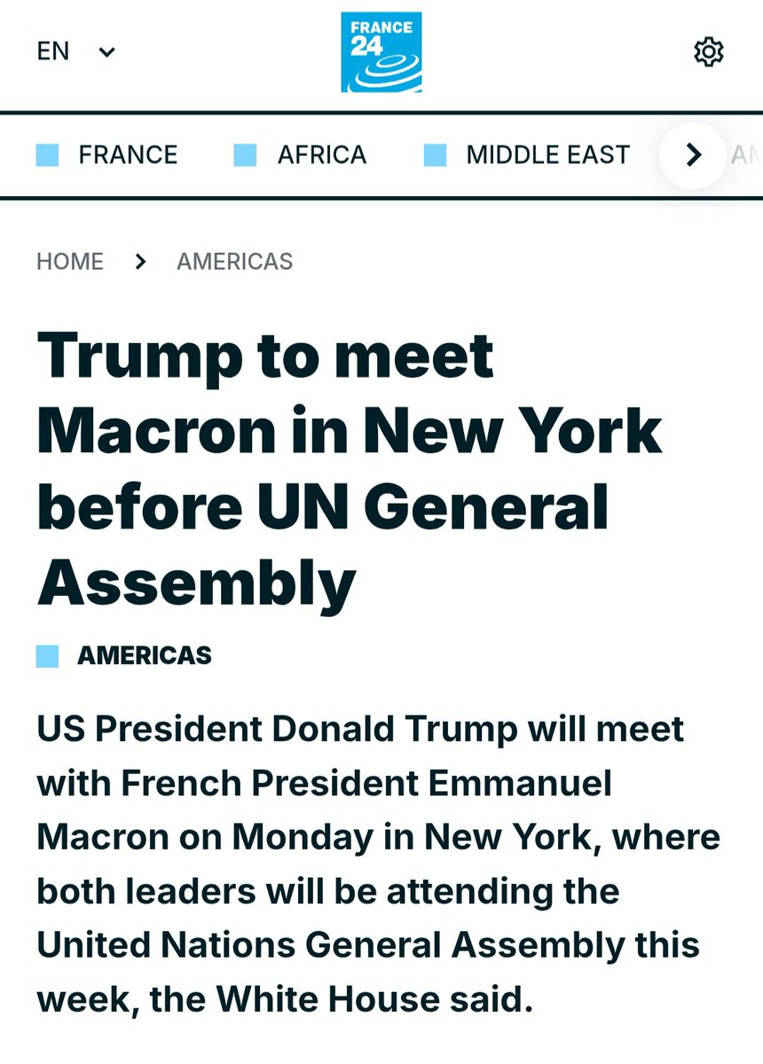 SamuelOmogor's tweet photo. The French President, Emmanuel Macron, will today depart Paris for New York to attend the 81st @UN General Assembly (UNGA). According to his schedule, he will meet with the US President @realDonaldTrump in New York today. So Macron will travel to UNGA while the Nigerian president will sit in France. 

What is the definition of unseriousness again?
