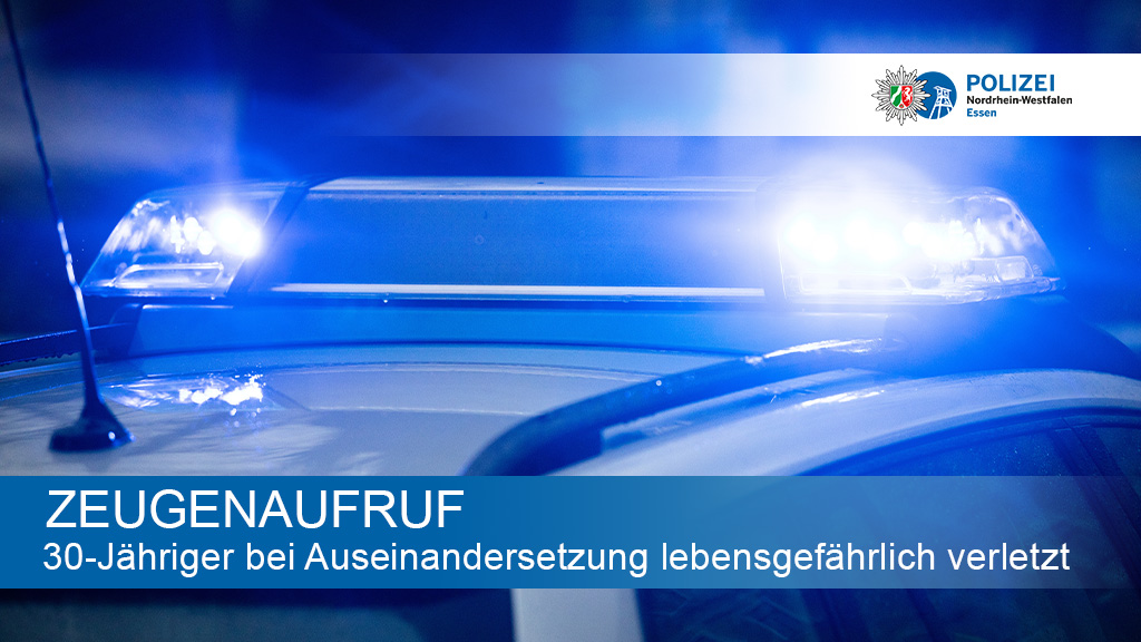 Polizei_NRW_E's tweet photo. 30-Jähriger bei Auseinandersetzung lebensgefährlich verletzt – Mordkommission eingerichtet – Zeugenaufruf - Hinweisportal eingerichtet

Am Samstagnachmittag (19. September)an der Beisingstraße/ Stoppenberger Straße in #Essen #Nordviertel.

Pressemeldung: https://t.co/hDKYKWQ8YP https://t.co/eWkz9CFPXJ