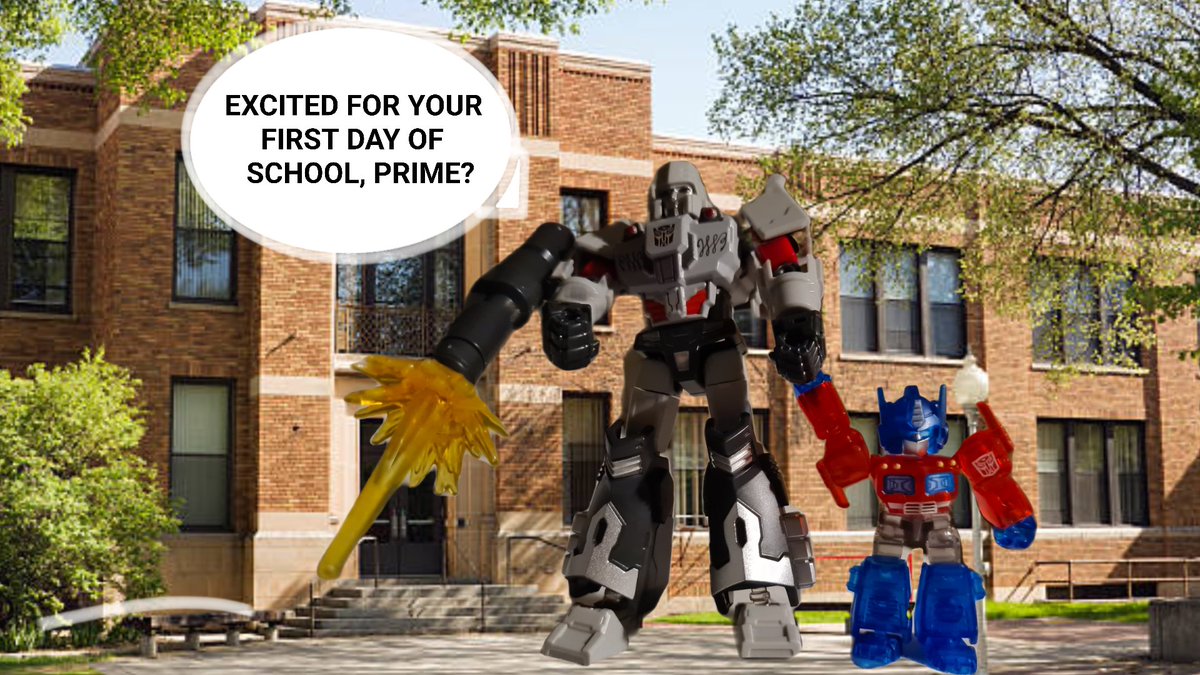Wolf0Xd's tweet photo. Optimus's first day of school!!

Transformers Blokees size difference #transformers #blokees https://t.co/U0iiT8BFj7
