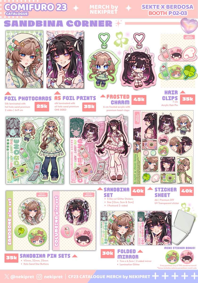nekipret's tweet photo. [🔁are appreciated❤️🫶]
I'm opening PO for #CF23
+ GA (for local only 🇮🇩)

📅21-27 September 2026
🛒Pick up + mail order
🎀Genshin Impact, HSR, Identity V, Uma Musume &amp; Enstars 
🔗PO form, GA rules &amp; more info below

🌐GO please dm first!
(1/5)
#cf23catalogue #comifuro23 https://t.co/1ExybTABXY