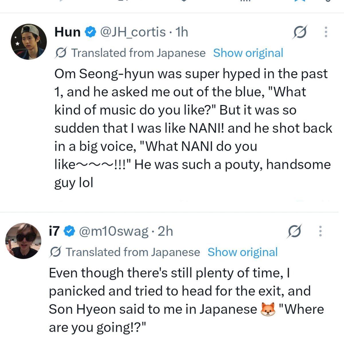 harumancortis's tweet photo. fansign with seonghyeon ❌️
seonghyeon interviewing the fans ✔️ 

jcoers call him question-bomber guy 😭 https://t.co/Hiv8a6cM7M
