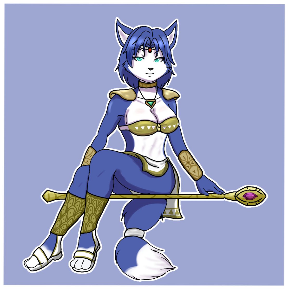 cf_salvation's tweet photo. Celebrate coming back of star fox adventure by draw Krystal

#starfox #krystal #furryart

** With and without credit ** https://t.co/YJ9lVqfRn8