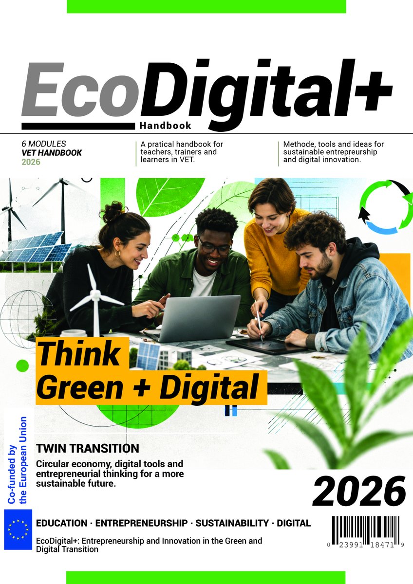 Ecodigital2527's tweet photo. Discover the EcoDigital+ Manual and explore practical ideas, tools and strategies for a greener, more digital and entrepreneurial VET. Read the full manual and get inspired!

#EcoDigitalPlus #ErasmusPlus #VET #TwinTransition #SustainableEducation https://t.co/vTRd5th0Ur