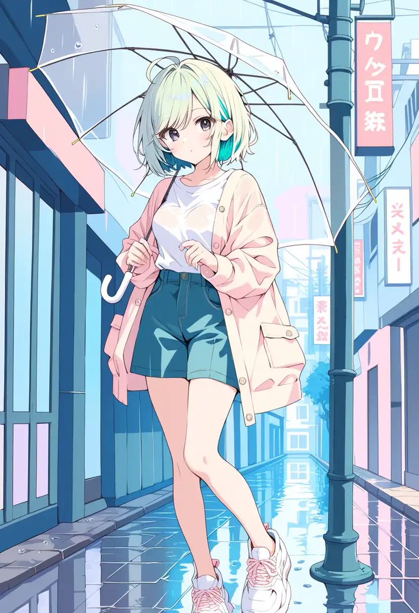 seriesmiku's tweet photo. 真由「東京雨風強い。」
#DaysAI #AIイラスト　#黒澤真由 https://t.co/h1Y6MQmG92