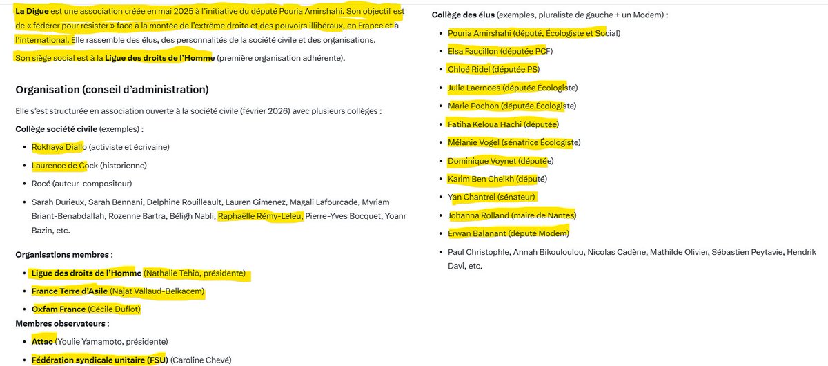 dobsky33's tweet photo. Ce député a créé une association "La Digue" dont le but est de lutter cotre l'extrême droite. 

Regardez qui sont les membres, les organisations partenaires ! 

NB : la LDH héberge "la Digue" de Pouria Amirshahi. https://t.co/Q1bwv1IYer