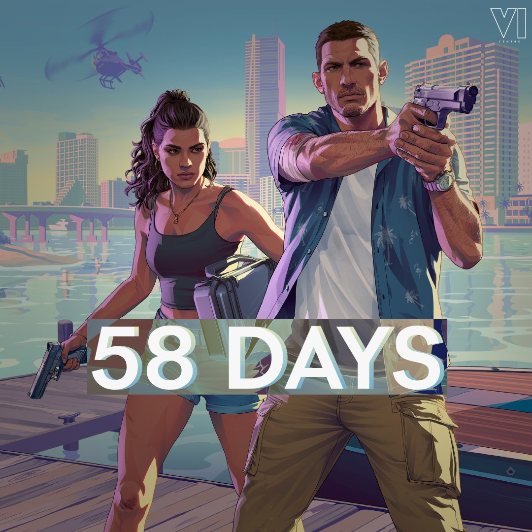 GTAVICentre's tweet photo. 58 DAYS UNTIL GTA VI.  

#GTAVI #GTA6 https://t.co/Zv07lxnvhR