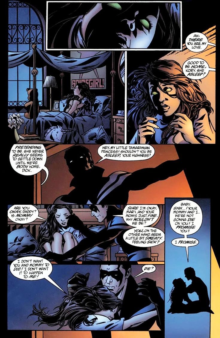Koryinlove's tweet photo. Everyday I mourn the fact that we could've had nightwing being a girl dad☹️☹️. 
#nightstar #dc 
#nightwing #starfire https://t.co/X4MhvPdyIR