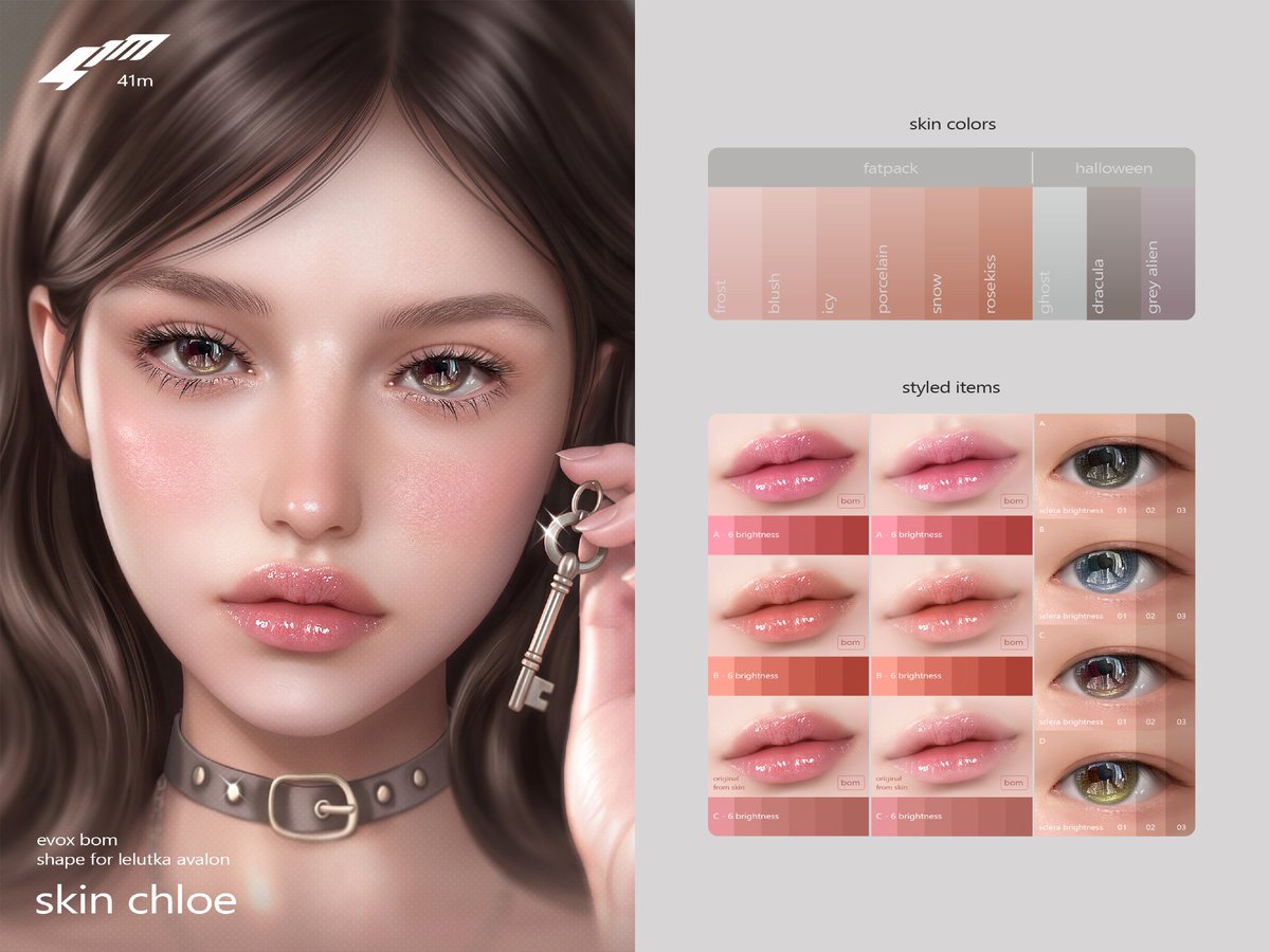 41mStore's tweet photo. Chloe Collection

skin &amp; lips made on EVOX 2K bom layers✨
eyes made on bom, genus, lelutka applier

🚕 Engine Room https://t.co/ZaO9THgsg7
📆 Sep. 20 - Oct. 20

https://t.co/ASve1CLGAM

#sl #secondlife #engineroom https://t.co/szsonRMYt5
