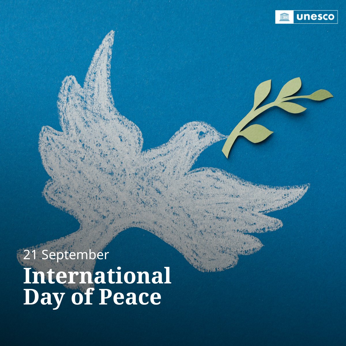UNESCO's tweet photo. Peace is not simply the absence of war. It depends on the ability of societies to confront disagreement without violence, protect human rights and dignity, and keep dialogue open when tensions rise.

Today, conflict, displacement, discrimination, hate speech, backsliding on rights and polarization are fracturing communities and eroding trust.

On this #InternationalDayOfPeace, @UNESCO  calls for greater investment in the institutions, skills and relationships that allow societies to address tensions before they turn into violence.

https://t.co/lLwBETs0Y8 #ForThePeople