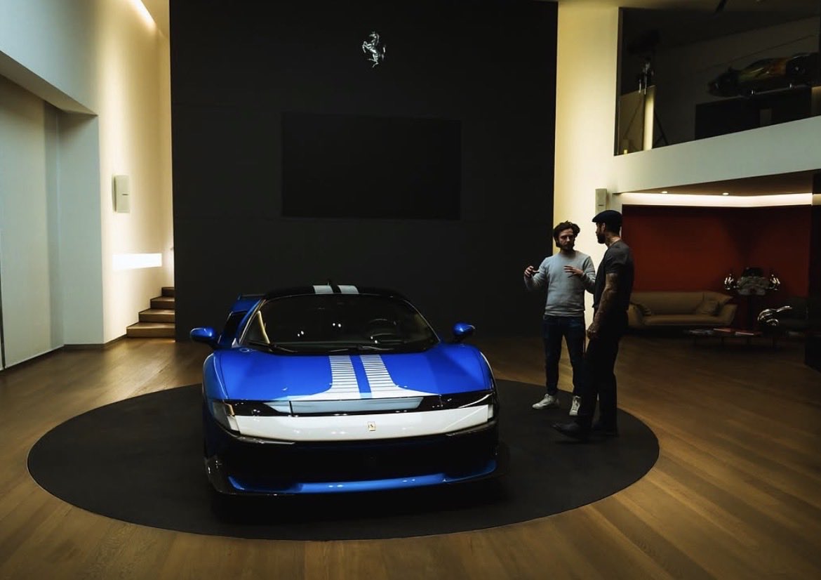 Just_Emma30's tweet photo. Sergio Ramos went to pick up his £500k Ferrari 12Cilindri at the Ferrari Atelier, customized by the Ferrari’s Chief Design officer, Flavio Manzoni. 🏎️🔥 https://t.co/b633jJ72Yi
