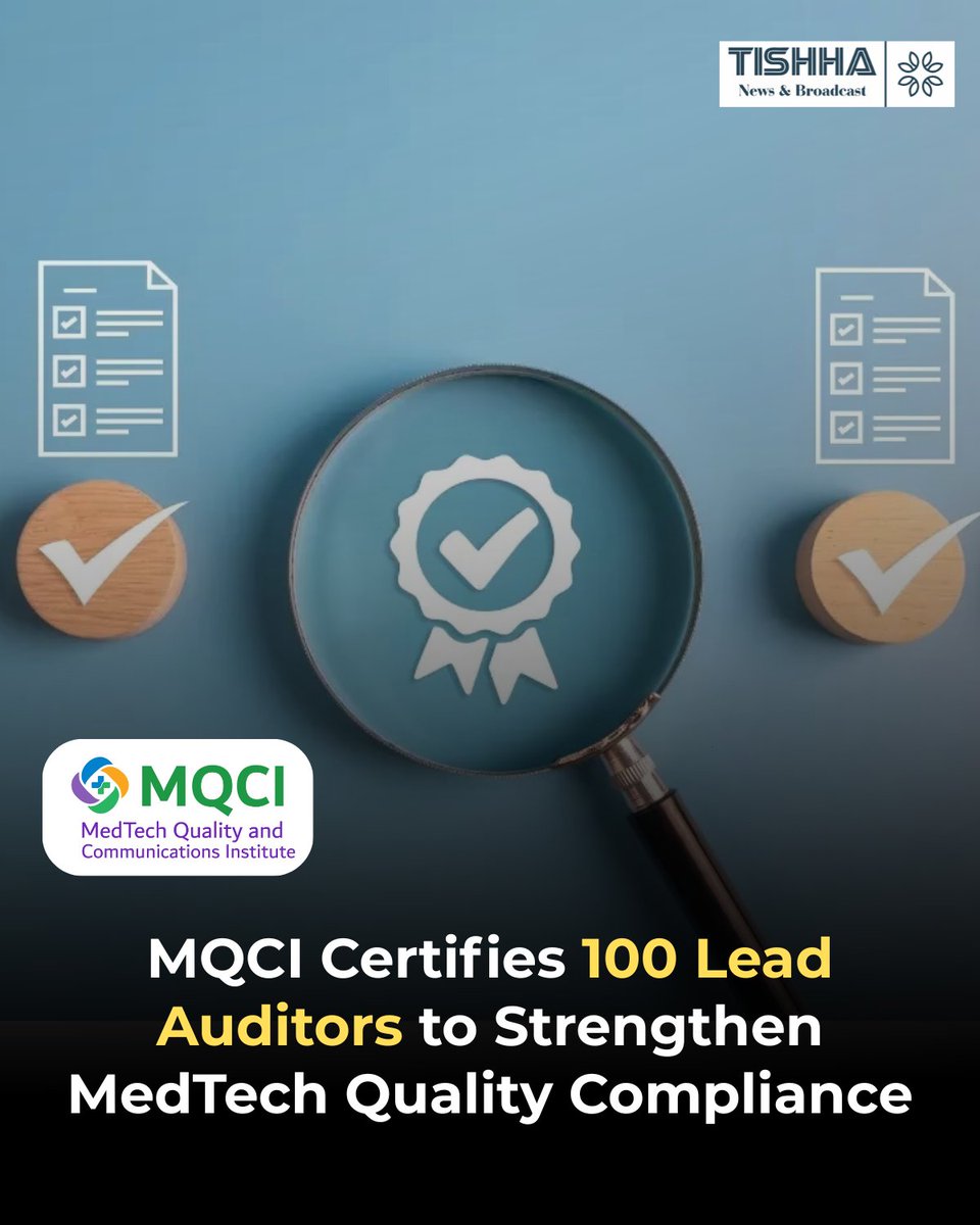tishhanews's tweet photo. MQCI certifies 100 Lead Auditors to strengthen MedTech quality & regulatory compliance.
@MQCI_info @bejonmisra
Read more 👇
https://t.co/bE9zrvKi9G
#MedTech #MedicalDevices #TishhaNews #MedTechIndia https://t.co/MKya8Vt046