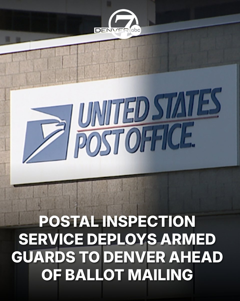 DenverChannel's tweet photo. New security guards are now at postal facilities across the country, including Denver. The Postal Inspection Service calls it a long-term plan. Colorado officials call the timing suspicious. Story: https://t.co/VAAPAAoDJt https://t.co/SopIvuvCB6