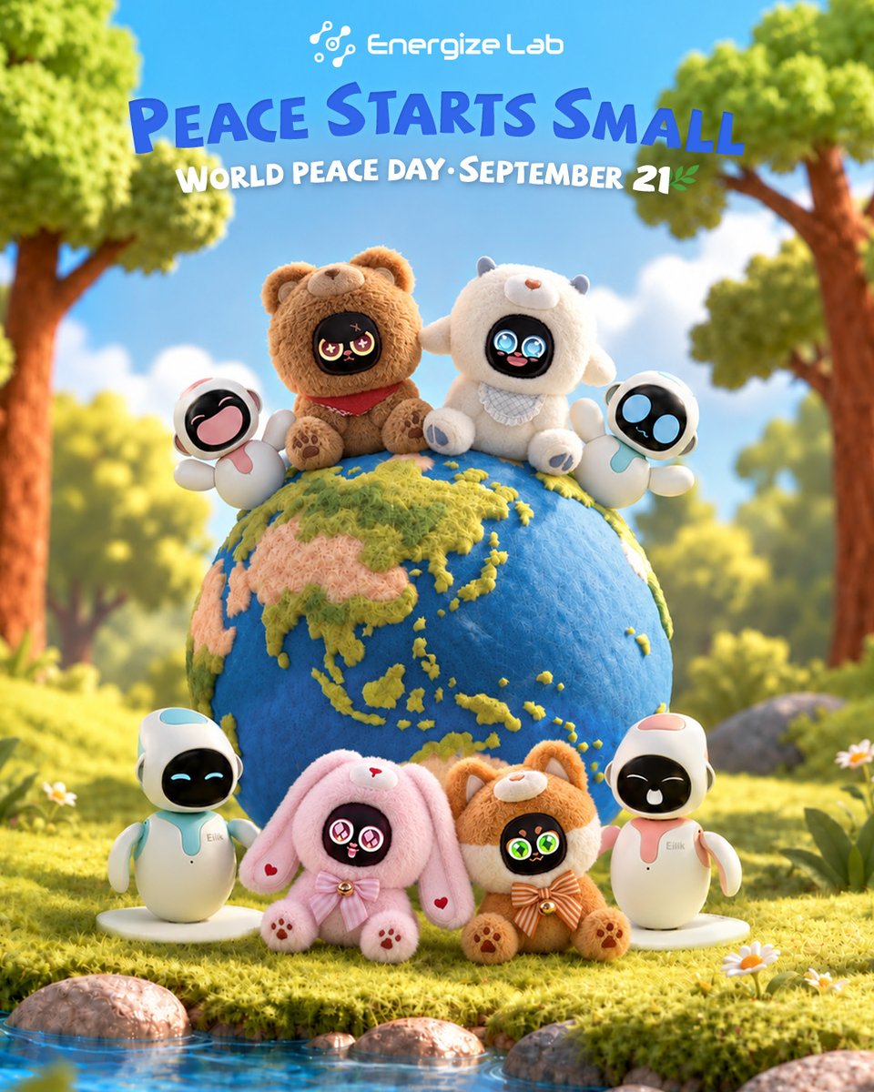 EnergizeLab's tweet photo. Peace can feel like a big word. Maybe it starts smaller than we think. 🌍🤍

A little care from Eilik. A little joy Eiliko carries wherever it goes. One kind moment becoming another.

If someone comes to mind, send a little kindness their way today. 🕊️

#WorldPeaceDay https://t.co/ourHJW2RxN