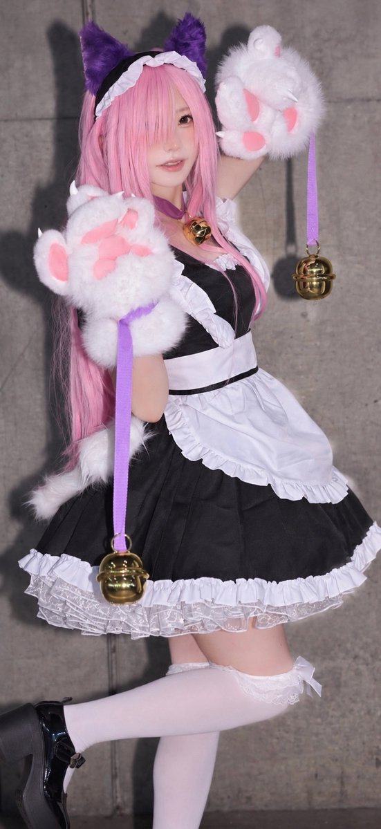 Brawlatori's tweet photo. ブロスタのメイドコレット、早朝から午前中ほんのすこしだけいた。雨の中撮っていただいた方、本当にありがとうございました。お写真もすごく綺麗に撮っていただいた。
#TGS2026コスプレ　#TGS2026
#ブロスタ　#BrawlStars #cosplay https://t.co/3uMJfKMCAT