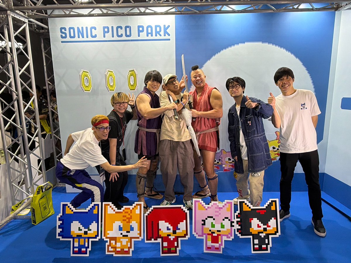 Reemocochan's tweet photo. ���高の乱入者
しんや＆青木マッチョ

SONIC PICO PARKプロデューサーの島津さんとディレクターの三宅さんと共に

ポルコの森井さんとワタリ119も🌈 https://t.co/kzKzE53bnX