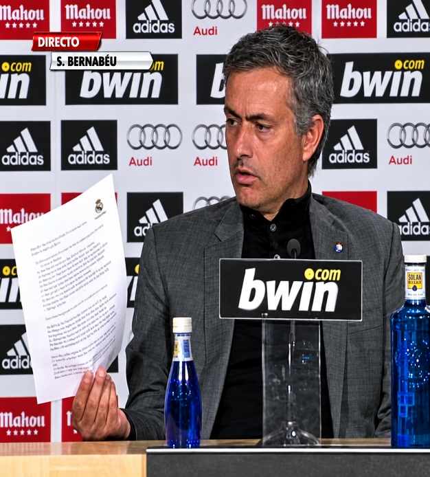 besoccer_ES's tweet photo. 🔙 Mourinho y sus "pruebas" siguen ahí 😅

📄 2010: apareció en rueda de prensa con una lista de 13 supuestos errores arbitrales tras un Real Madrid-Sevilla

📸 2026: casi 16 años después, llevó impresas las entradas de Cuti Romero sobre Bellingham y Kang-in Lee sobre Valverde para reclamar dos rojas tras el derbi