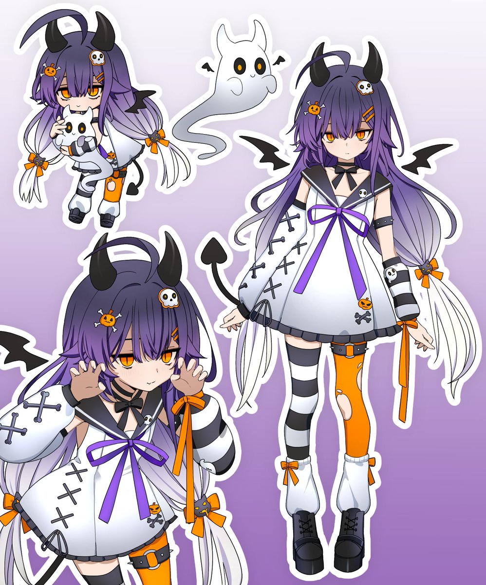 L1noll's tweet photo. 🎃 October Halloween Adopt 🎃

It's been forever since I did a full page adopt!
She's got 3 pieces of art and a mascot.

♡ and ↻ thank you!!  

Available to adopt! 
Info below⬇️

#adoptable https://t.co/kLvaJqha6E