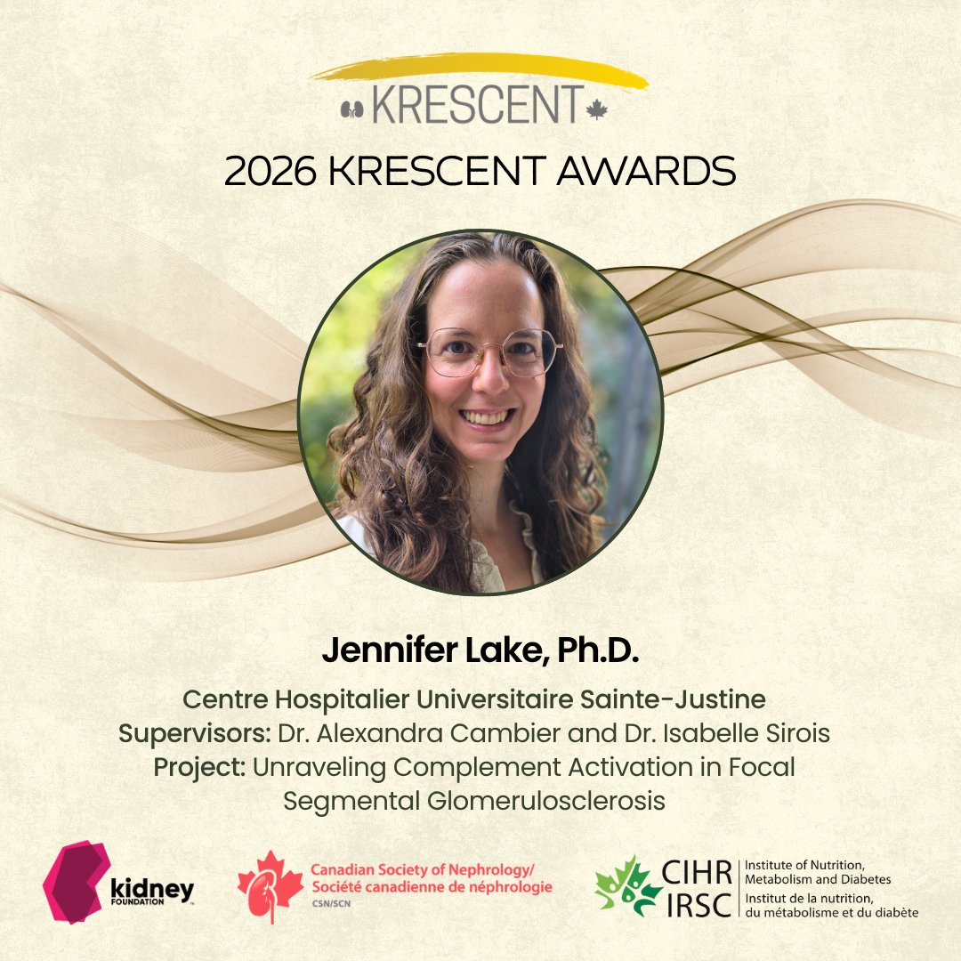 kidneycanada's tweet photo. Today’s discoveries generate tomorrow’s breakthroughs. Emerging researchers are advancing kidney health through innovative projects in the #KRESCENT program. Meet the 2026 KRESCENT awardees here: https://t.co/luQNotKRMf #KidneyResearch https://t.co/ObBld9YO7l
