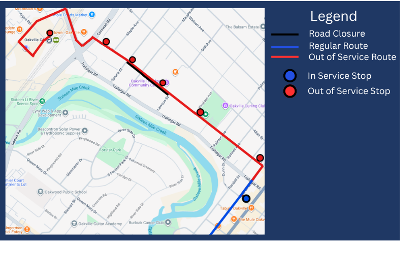 oakvilletransit's tweet photo. 🚨 Route 83E Detour Alert 🚨

🗓️ Monday, Sept 28 - Wednesday, Oct 7
📍 Reynolds Street Road Closure
🚍 Route 83 East via Reynolds (Afternoon)
❌ Bypassed: Reynolds St stops &amp; Oakville GO

⏱️ Allow extra travel time!

Please visit https://t.co/uGWT71NrrK https://t.co/QAzMckkaRM