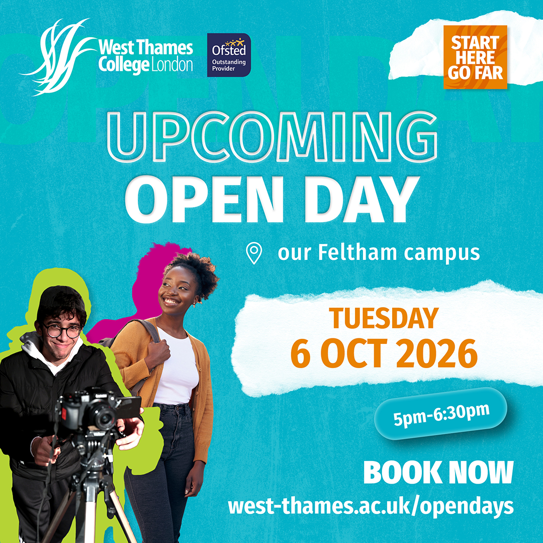 WestThames's tweet photo. Visit our Feltham Skills + Logistics Centre Open Day and discover training and study opportunities for 16–18 year olds and adults.

📅 Tuesday 6 October
🕔 5–6.30pm
📍 Skills + Logistics Centre, Feltham

Book here: https://t.co/ShIqzM9hhu

#WestThamesCollege #StartHereGoFar https://t.co/NKbte5le5z
