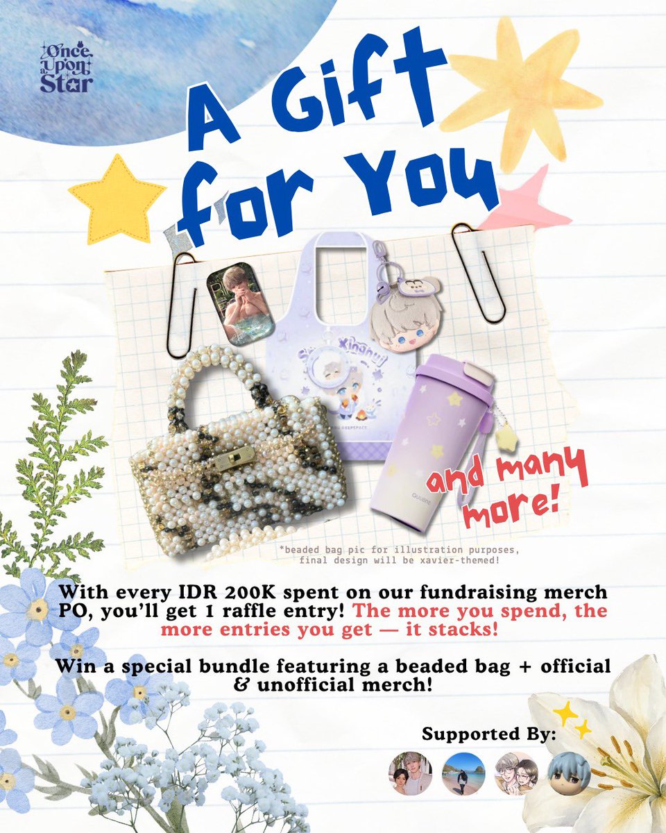 little_staries's tweet photo. RAFFLE TIME! ✨

⚠️ ID address only 🇮🇩

Every IDR 200K spent on our fundraising merch PO = 1 raffle entry (applicable in multiples) 🥳

Win a special bundle featuring a beaded bag + official &amp; unofficial merch 💫

Good luck, Little Stars! 🌟

#OnceUponAStar https://t.co/JOIE2rKLGE