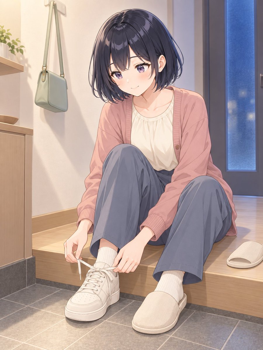 Nagi_ai123's tweet photo. 月曜日の夜、靴ひもをほどいたら今日のぶんはおしまい。
おかえりのひと息を、ゆっくり始めよう。

#AIイラスト #AIart #初秋 #月曜日 #おかえり https://t.co/oduZcYstbP