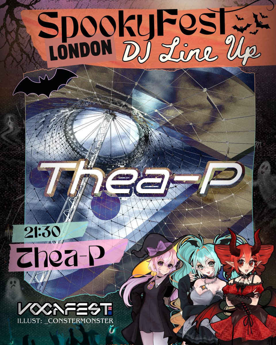 VOCAFESTUK's tweet photo. 🦇 Spookyfest 2026 DJ Line-up 🦇

🌙 Night show only*

19:30 - SARE
20:10 - Askey
20:50 - IA RE:PULSE　WORLD DJ TOUR - LONDON *(Day & Night show)
21:30 - Thea-P
22:10 - lolilili
22:50 - Shirox

✨ Keep your eyes peeled for the day show acts!

🧡 We can’t wait to see you all! Tickets are available now with the link below! 

#vocaloid #miku #teto #IAVocaloid #london