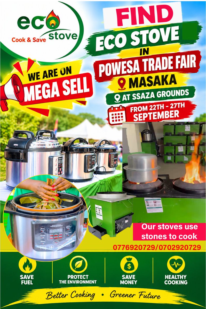 Ecostovesug's tweet photo. Find us in CBS POWESA trade fair in Masaka Ssaza grounds.@cbspewosa @CBS @bbstvug @NREP_Uganda @GayoUganda @CentenaryBank @BigodituracosC @CERAIUg @UECCC1 https://t.co/w4K6B7c32r