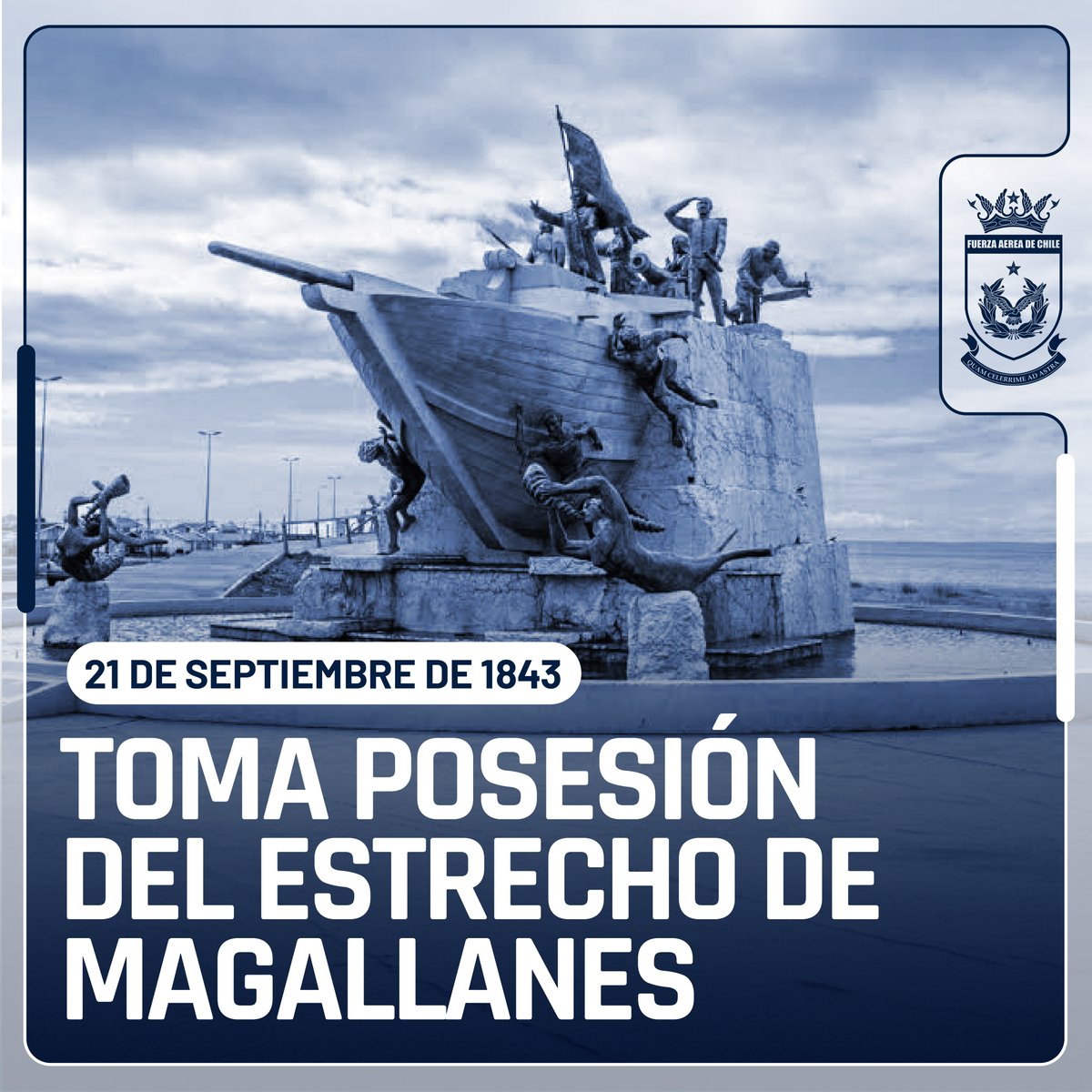 FACh_Chile's tweet photo. 🇨🇱 #UnDíaComoHoy | El 21 de septiembre de 1843, la expedición de la goleta Ancud, al mando del Capitán de Fragata Juan Guillermos, arribó a Punta Santa Ana, donde tomó posesión solemne del Estrecho de Magallanes en nombre del Gobierno de Chile. https://t.co/4Va7UsJKUl