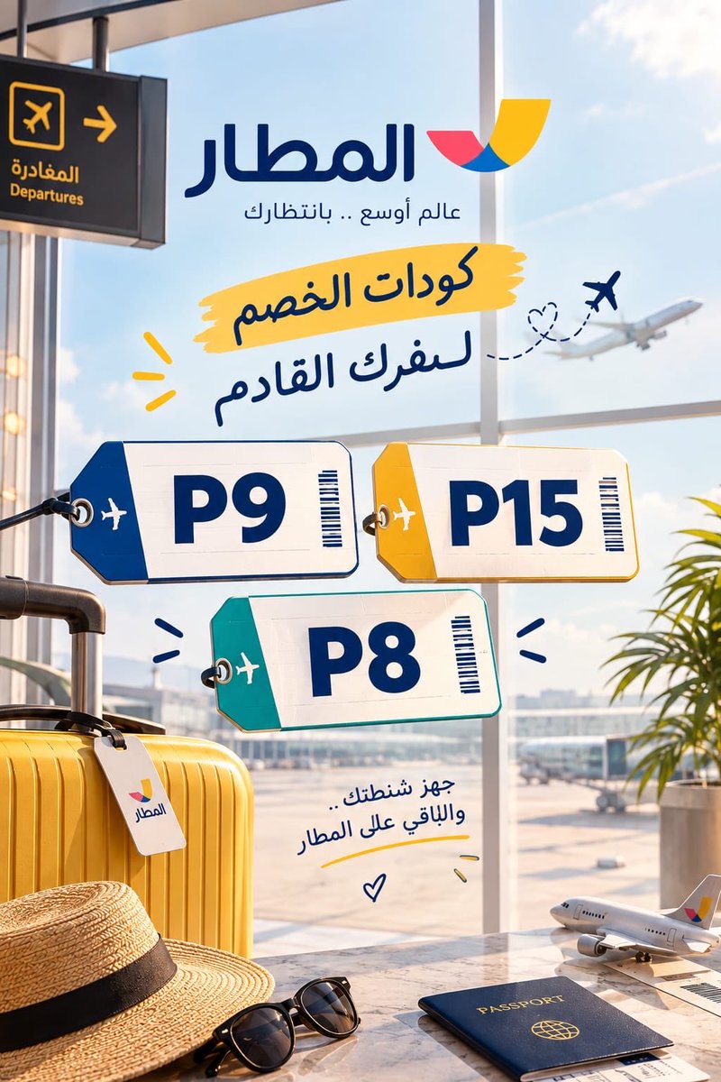 SandungerosM's tweet photo. تبغى تـسـافـر بـأقـل سـعـر؟🎊
كـود خـصـم تـطـبـيـق الـمـطـار قـوي وجـاهـز لـلـحـجـز!
🎫 الـكـود: [P8]🧳
ك&amp;#x624;د خ&amp;#x635;م الم&amp;#x637;ا جربه الحين على الفنادق والطيران واستمتع باقوي كود🛍️❤️♥️ https://t.co/midtdtP0Kz