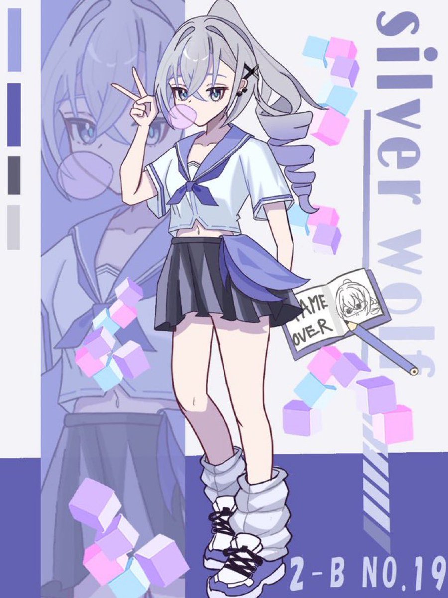 Vickyyy9y's tweet photo. 制服姿の銀狼
#silverwolf https://t.co/sJVzOu6Vgk
