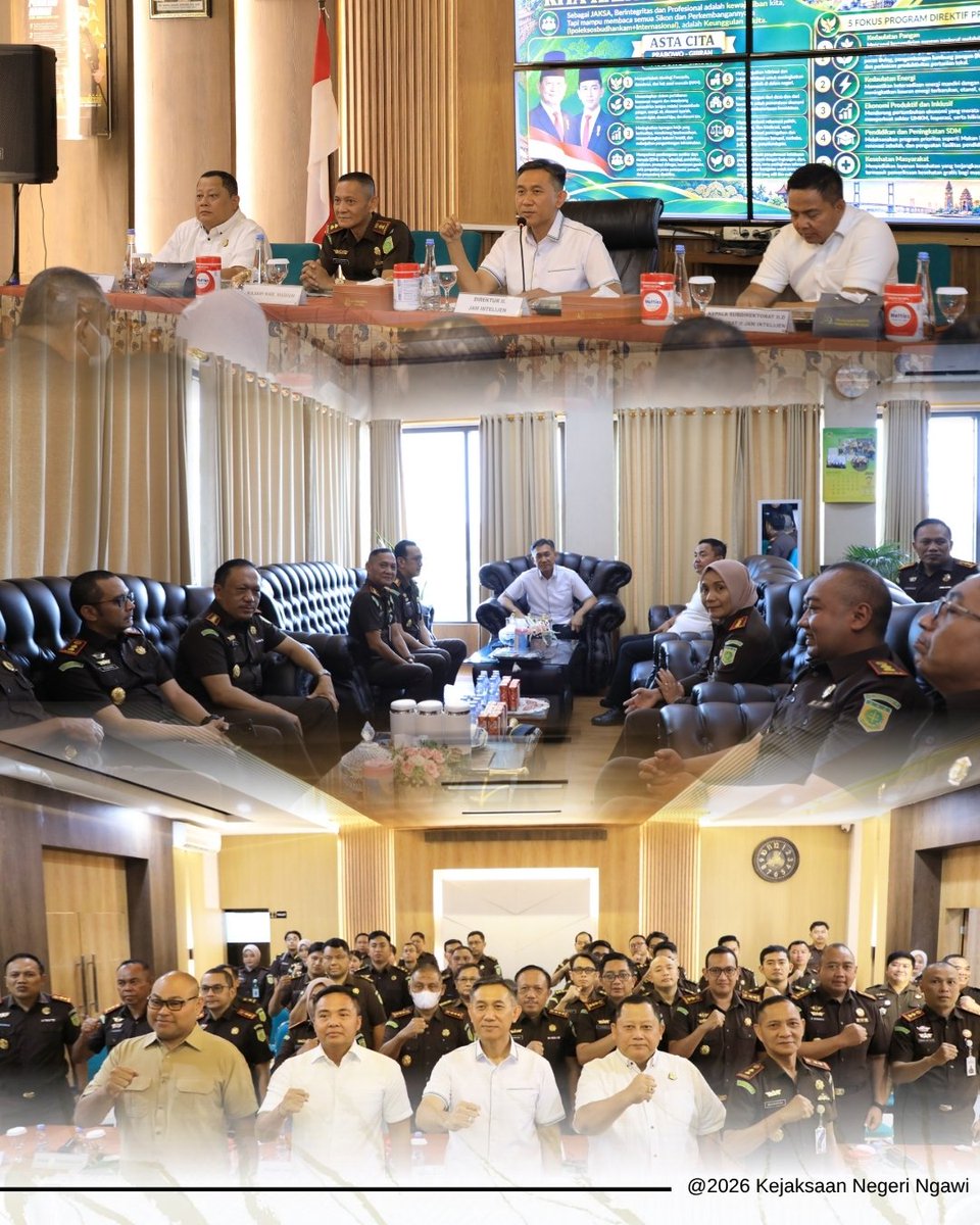 Kejaringawi's tweet photo. Senin, 21 September 2026

 Kejari Ngawi menghadiri Kegiatan Monitoring, Evaluasi, dan Sosialisasi Program Jaksa Garda Asta Cita (JAGA CITA) oleh Direktur II pada Jaksa Agung Muda Intelijen Kejaksaan R.I. yang bertempat di Aula Ki Ageng Anom Besari Kejari Kabupaten Madiun. https://t.co/n5unCdWXlg