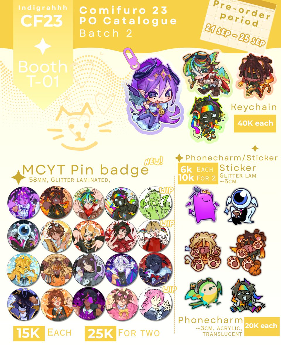 Indigrahhhh's tweet photo. 💜 &amp;🔁 appreciated!!
 My #CF23  BATCH 2 pre-order is open!
🌺 Site 17
📍 Booth T-01
🗓️ 21 Sept - 25 Sept
❤ Fandoms: MCYT (Unstable Universe, Life series, SFAWTDE, Strenght (Sharplow), State (Polarity), TSFTL)

🔗https://t.co/op6SWzBDmQ

#CF23catalogue #Comifuro23 #Cf23catalog https://t.co/aHMaiH1Yu6