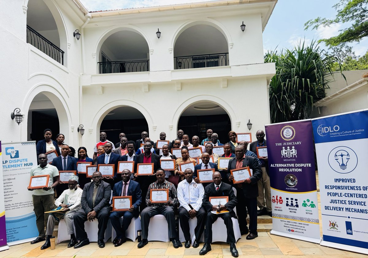 ivan_magomu's tweet photo. Thrilled to complete the 5-day, 40-hour mediation training in Mbale City, organised by @JudiciaryUG’s Judicial Training Institute (JTI) and the ADR Registry, in partnership with the @IDLO. Great experience refining my mediation skills alongside 48 peer mediators from Eastern Uganda. 

Now annexed to the High Court of Uganda at Mbale as a mediator. I’m ready to support people-centered, affordable and accessible Justice. 

#ADR #Mediation #MbaleCity #JusticeForAll
