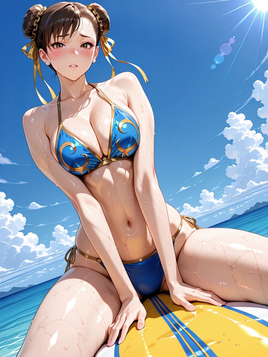 SHY_7_7_7's tweet photo. Chun-Li from Street Fighter series  
I spent quite a bit of time retouching this illustration by hand. You can really see the results, can't you?
#AIart #ChunLi #春麗 #Streetfighter6 https://t.co/5il6228TDQ